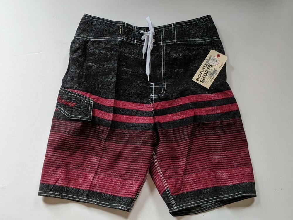 RS Surf Board Swim Shorts Size 32 Red Black Mens New -0820G22